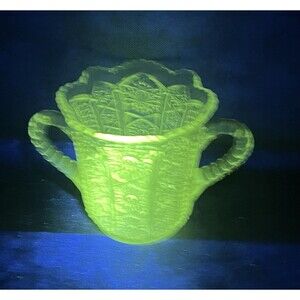 Celery Spooner Indiana Glass Paneled Daisy and Fine Cut Clear Glass-Vase-UV